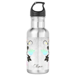 Rainbow Pastel Lovebirds Personalized 532 Ml Water Bottle