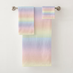 Rainbow Pastel Pattern Bath Towels