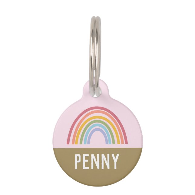 Rainbow Pastel Pet Tag (Front)