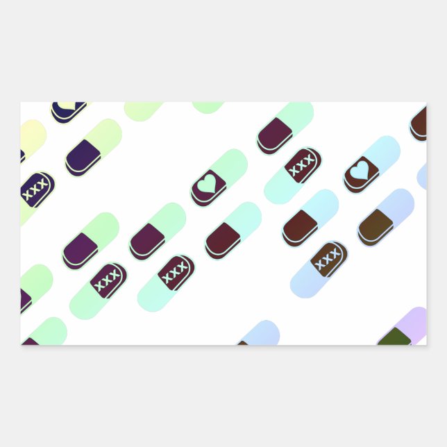 Rainbow Pastel Pills Pattern Sticker (Front)