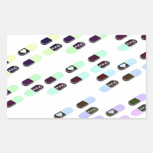 Rainbow Pastel Pills Pattern Sticker
