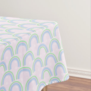 Rainbow Pastel Pink Tablecloth