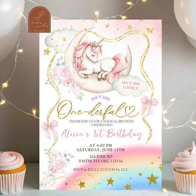 Rainbow Pastel Unicorn Magical Birthday Invitation (Creator Uploaded)