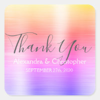 Rainbow Pastel Wedding Favour Thank You