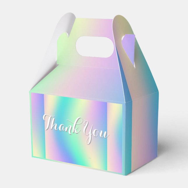 RAINBOW PASTELS Thank You  Favor Box (Front Side)