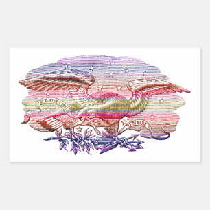 Rainbow Patriotic Eagle USA Americana Art Sticker