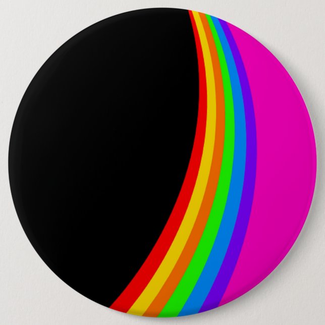 RAINBOW PATTERN 6 INCH ROUND BUTTON (Front)