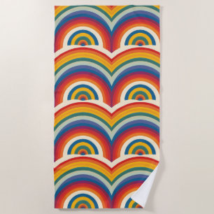 Rainbow Pattern Colourful Abstract Beach Towel