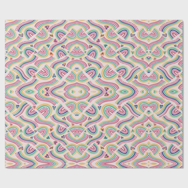 Rainbow pattern colourful wrapping paper (Flat)