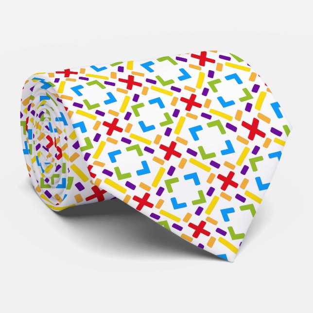 Rainbow Pattern graphical pattern  Tie (Rolled)