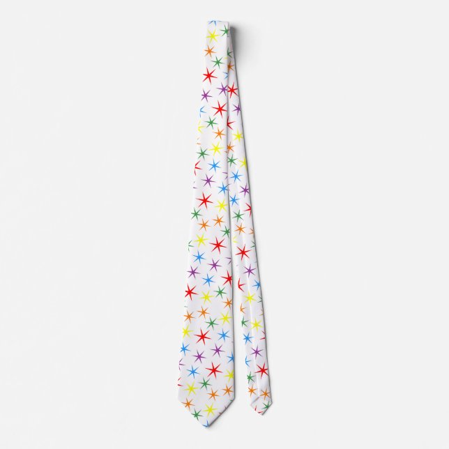 Rainbow Pattern Stars  Tie (Front)