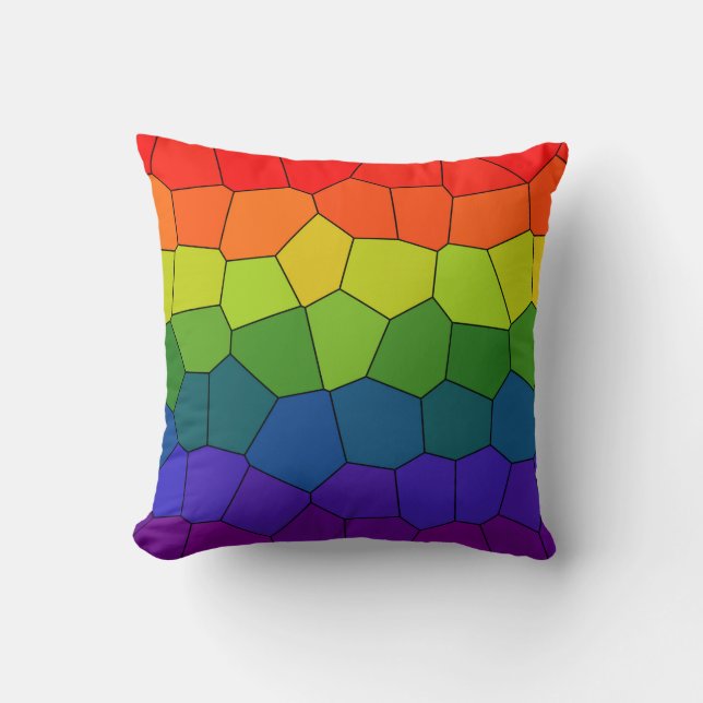 Rainbow Pattern Throw Pillow (Front)