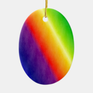 Rainbow Patterns Ceramic Ornament