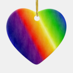 Rainbow Patterns Ceramic Ornament