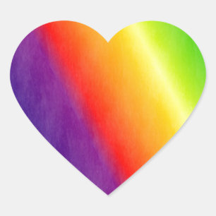 Rainbow Patterns Heart Sticker