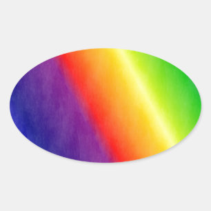 Rainbow Patterns Oval Sticker