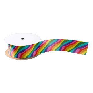 Rainbow Patterns Satin Ribbon