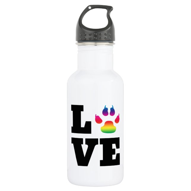 Rainbow paw 532 ml water bottle (Front)