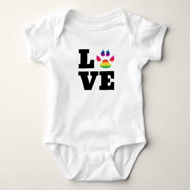 Rainbow paw baby bodysuit (Front)