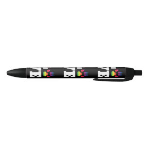 Rainbow paw black ink pen