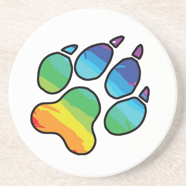 Rainbow Paw Coaster (Front)