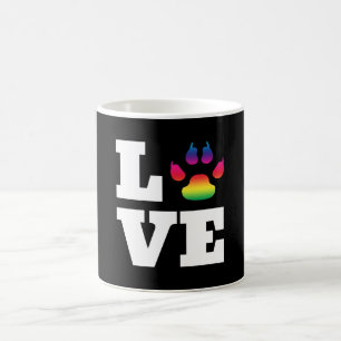 Rainbow paw coffee mug