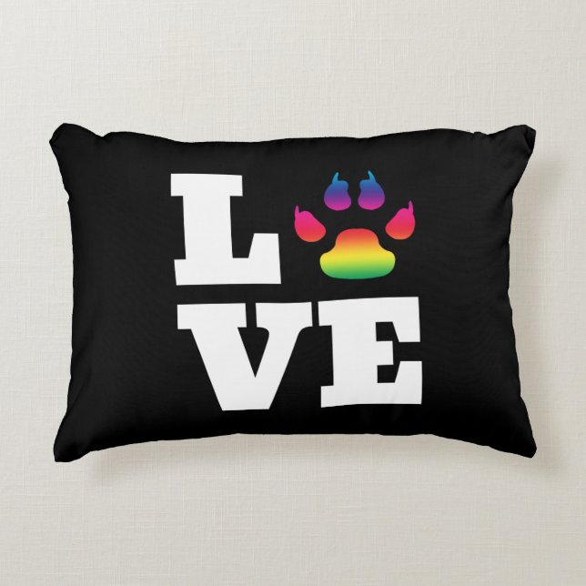 Rainbow paw decorative pillow (Front)