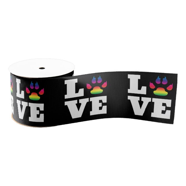 Rainbow paw grosgrain ribbon (Spool)