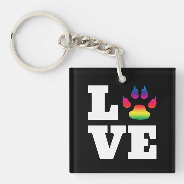 Rainbow paw keychain (Front)