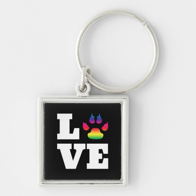 Rainbow paw keychain (Front)