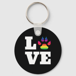 Rainbow paw keychain