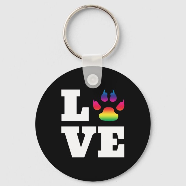 Rainbow paw keychain (Front)