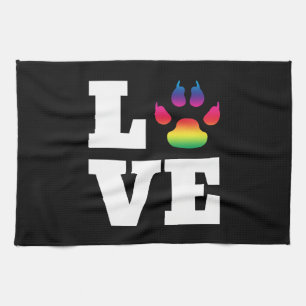 Rainbow paw kitchen towel