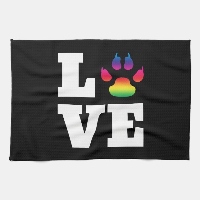 Rainbow paw kitchen towel (Horizontal)