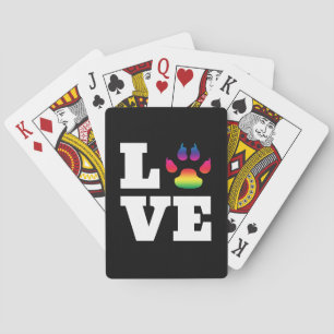 Rainbow paw playing cards