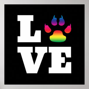 Rainbow paw poster