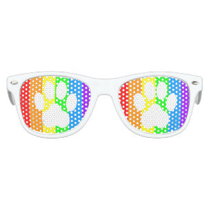 Rainbow Paw Print Kids' Party Shades