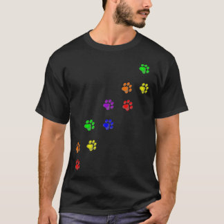 Rainbow Paw Prints Gay Pride Pet Dog Cat Owner Lov T-Shirt
