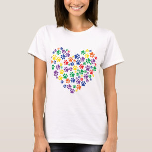 Rainbow Paw Prints T-Shirt