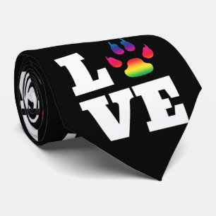 Rainbow paw tie