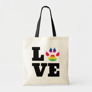 Rainbow paw tote bag