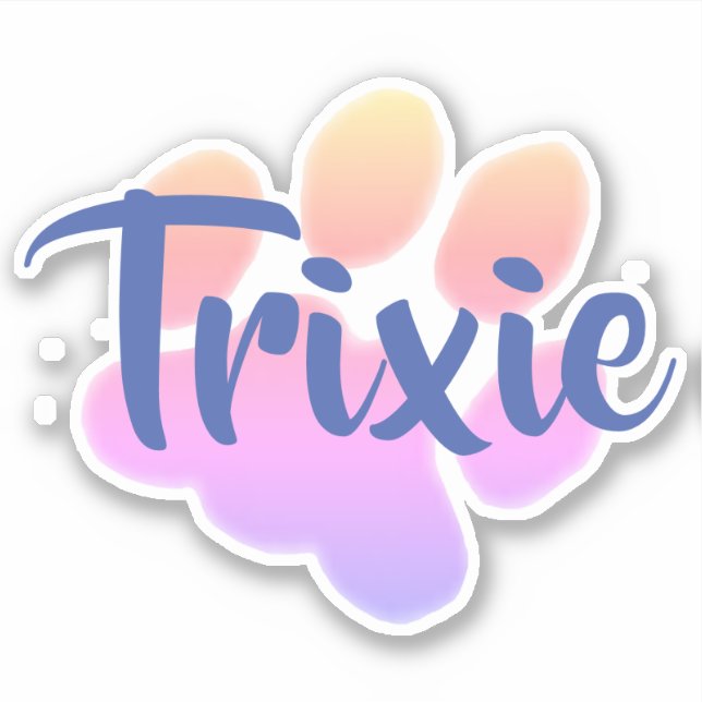 Rainbow pawprint custom sticker (Front)