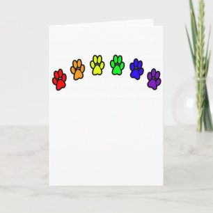 Rainbow Pawprints Card