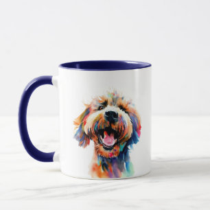 Rainbow Paws - Colorful Labradoodle Art Mug