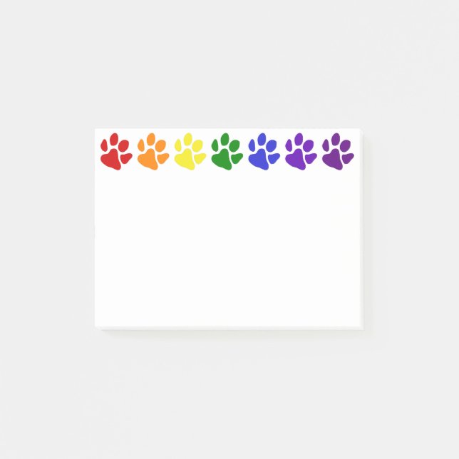Rainbow Paws Post-it Notes (Front)