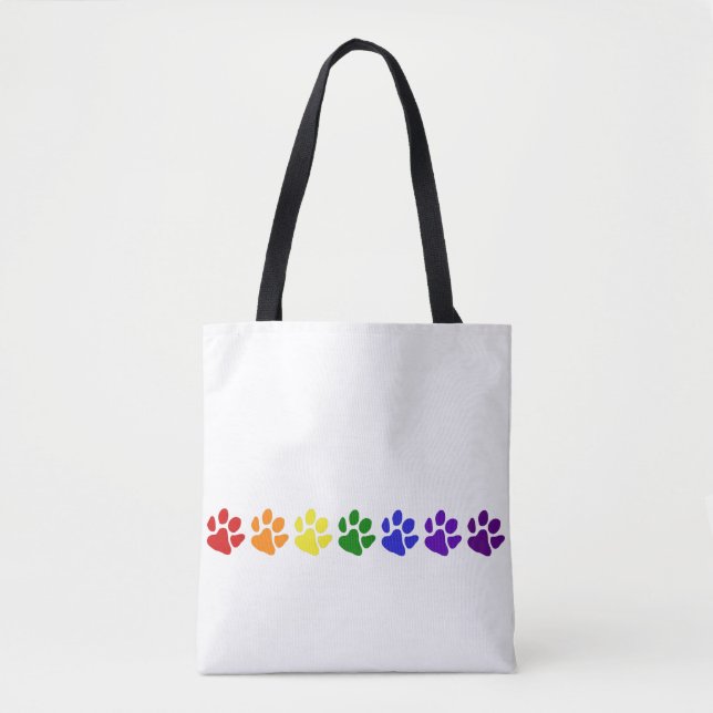 Rainbow Paws Tote Bag (Front)