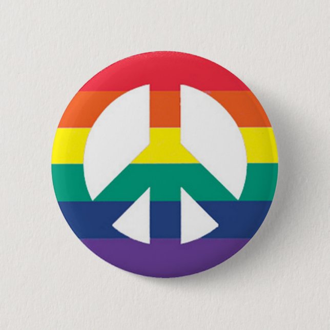 Rainbow Peace 2 Inch Round Button (Front)