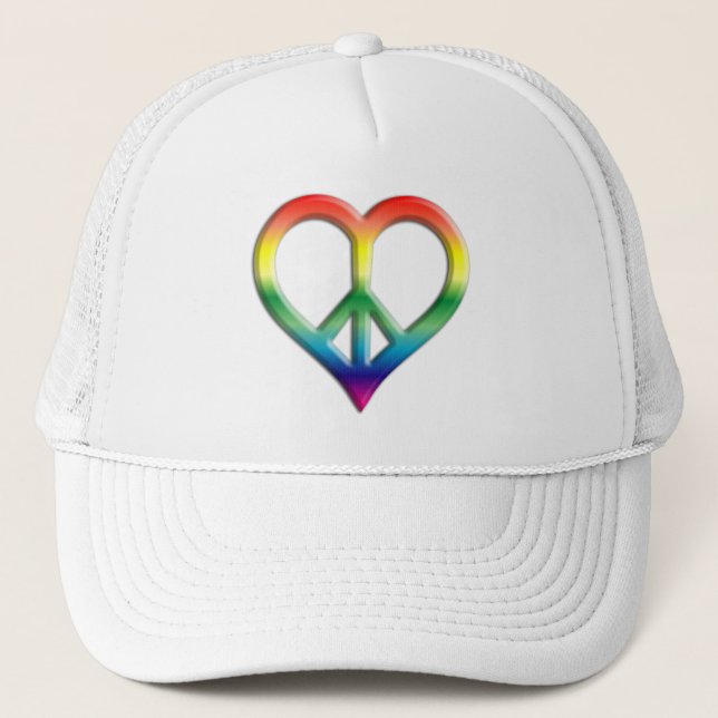 Rainbow Peace and Love Casquette (Devant)
