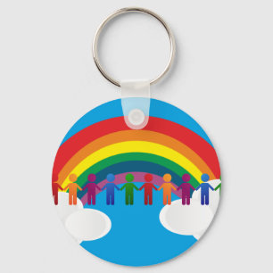 Rainbow peace flag keychain