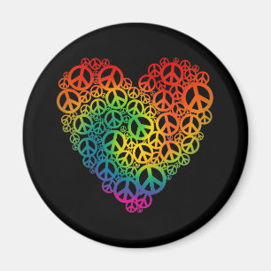 Rainbow Peace Heart Magnet
